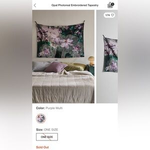 Urban Outfitters Tapestry Floral Tapestry